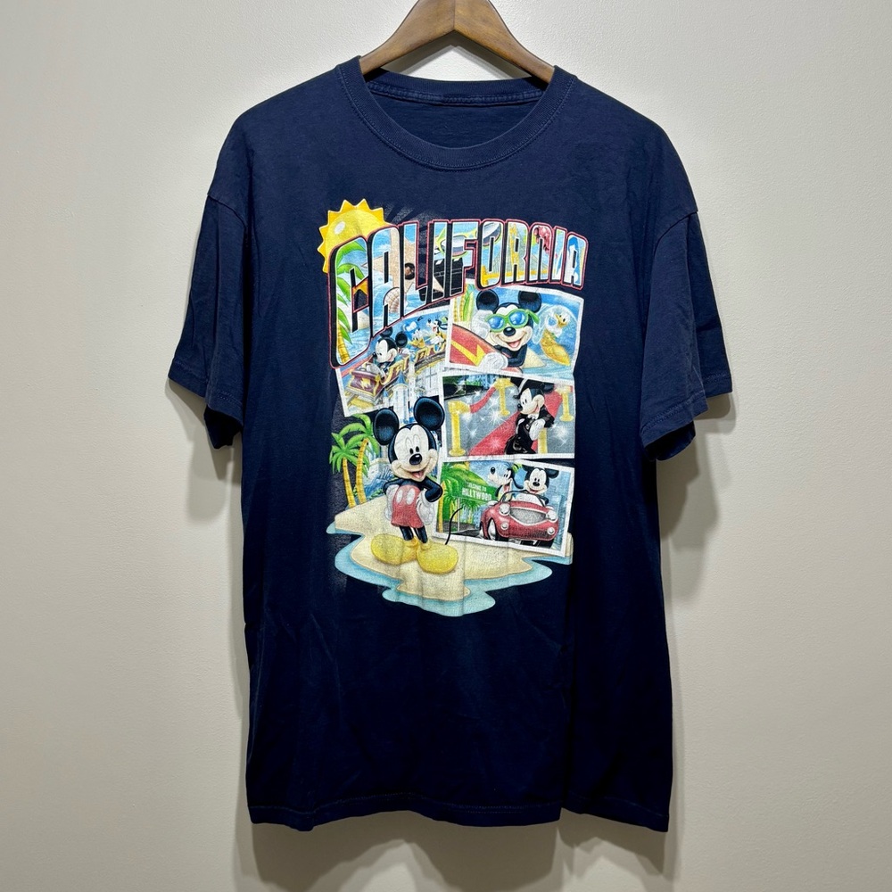 Vintage Disney Disneyland California Mickey Mouse Graphic T-Shirt Blue Retro Tee - Picture 4 of 4